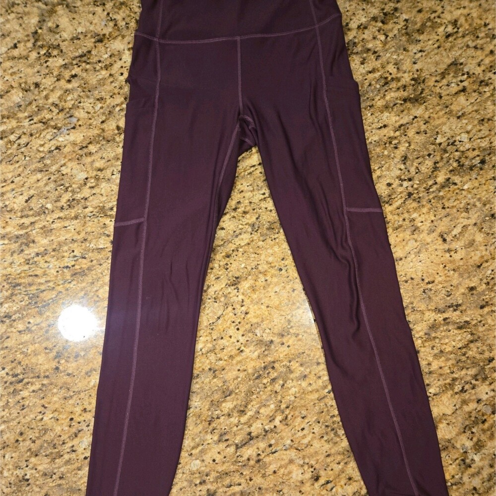 Fabletics Women's High-Waisted PowerHold Leggings Deep Purple Small